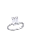 Delmar 10k White Gold Created Moisannite Engagement Ring In White
