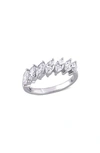 Delmar Marquise Cut Lab Created Moissanite Ring In White