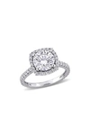 Delmar 10k White Gold Moissanite Halo Engagement Ring In White Gold