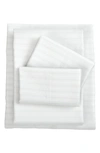 Woven & Weft Stripe Microfiber Sheet Set In Light Grey