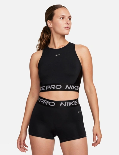 Nike Pro Dri-fit Cropped Tank Top In Black