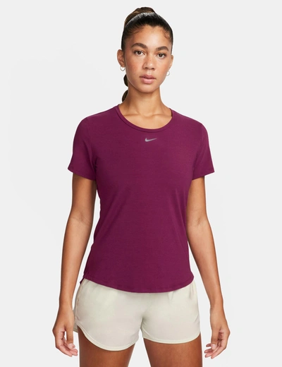 Nike Dri-fit One Luxe Short-sleeve Top In Purple