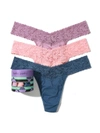 HANKY PANKY HOLIDAY COTTON 3 PACK LOW RISE THONGS