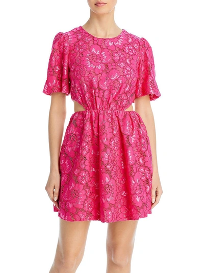 Wayf Womens Lace Short Mini Dress In Pink