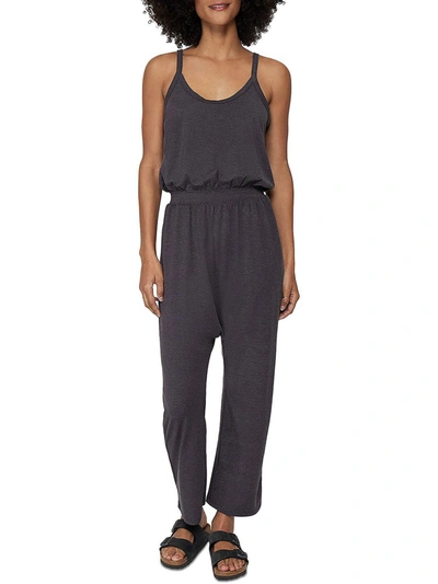 Spiritual Gangster Maxin Relaxin Womens Knit Heathered Jumpsuit In Black
