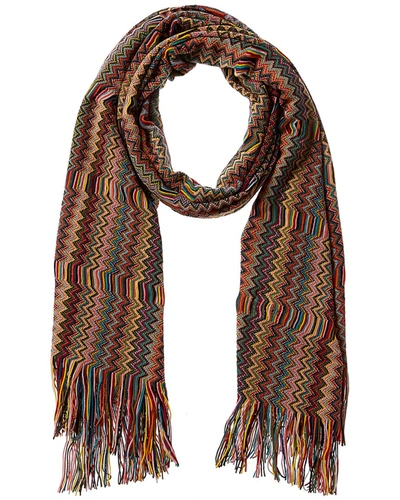 Missoni Wool-blend Scarf In Gold