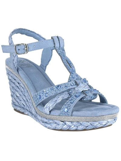 Impo Oribelle Crystal Espadrille Platform Wedge Sandal In Blue