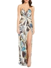 KATIE MAY FINN WOMENS KNOT FRONT FLORAL MAXI DRESS