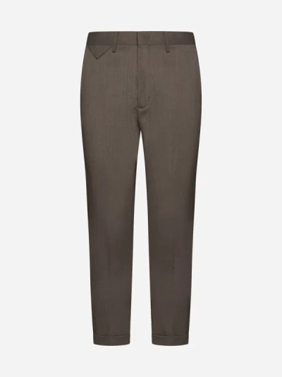 Low Brand Riviera Pants In Brown Wool In Taupe