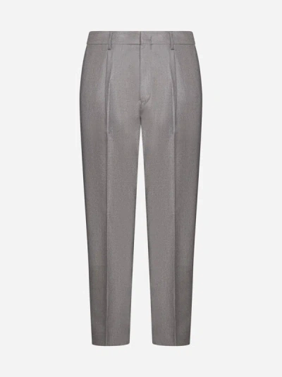 Low Brand Ford Wool Trousers In Taupe