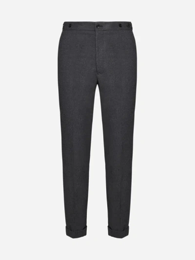 Dolce & Gabbana Cropped Wool-blend Straight-leg Trousers In Black