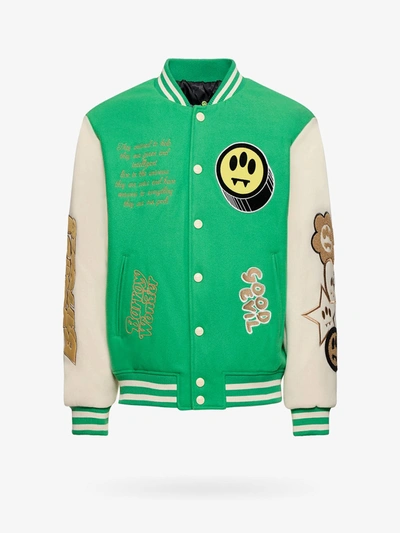 Barrow Wool Blend Varsity Jacket In Green