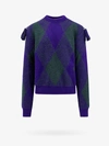 Burberry Wool Sweater With Jacquard Processing In Purple