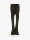 Jil Sander Womens 201 Elasticated-waistband Ribbed-texture Flared-leg Mid-rise Woven Trousers In Brown