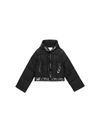 GANNI BLACK SHORT HOODED PUFFER JACKET