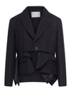 Sacai Chalk Stripe Jacket In Black