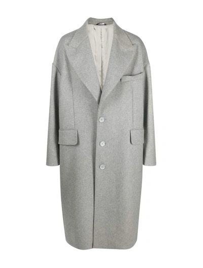 Dolce & Gabbana Peak-lapels Single-breasted Coat In Grey