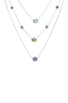 SAMUEL B. SAMUEL B. STERLING SILVER MULTISTONE LAYERED NECKLACE