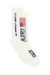 Autry Logo-print Socks In White