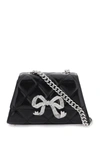 Self-portrait Black Quilted Shoulder Mini Bow Bag In Black