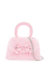 SELF-PORTRAIT FAUX FUR 'THE FLUFFY MICRO BOW' BAG
