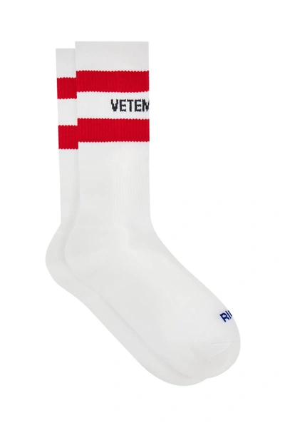 Vetements Logo-print Ankle Socks In White
