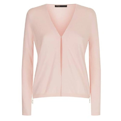 MAJE WOMEN SIDE ZIP CARDIGAN SWEATER IN PINK