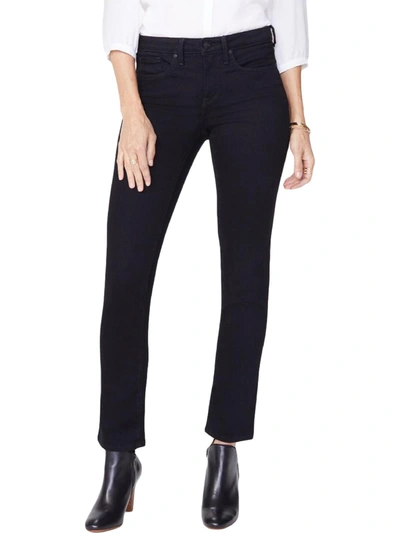 Nydj Petites Sheri Womens Ankle 5 Pocket Slim Jeans In Black