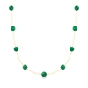 ROSS-SIMONS EMERALD BEAD STATION NECKLACE IN 14KT YELLOW GOLD