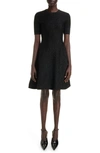 GIVENCHY GIVENCHY METALLIC FLORAL JACQUARD FIT & FLARE DRESS