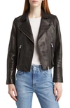 Allsaints Dalby Leather Biker Jacket In Black/matte