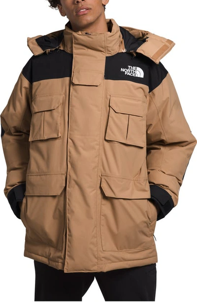 The North Face Coldworks Water Repellent Hooded Parka In Almond Butter,tnf Black