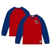 Mitchell & Ness Men's  Red Kansas Jayhawks Legendary Slub Raglan Long Sleeve T-shirt In Red