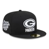 New Era Men's Black Green Bay Packers B-dub 9fifty Adjustable Hat In Black