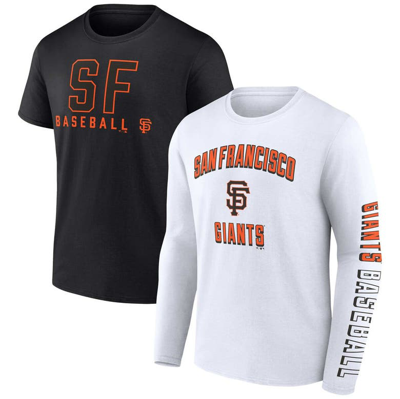 Fanatics Branded Black/white San Francisco Giants Two-pack Combo T-shirt Set In Black,white