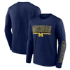 PROFILE PROFILE NAVY MICHIGAN WOLVERINES BIG & TALL TWO-HIT GRAPHIC LONG SLEEVE T-SHIRT