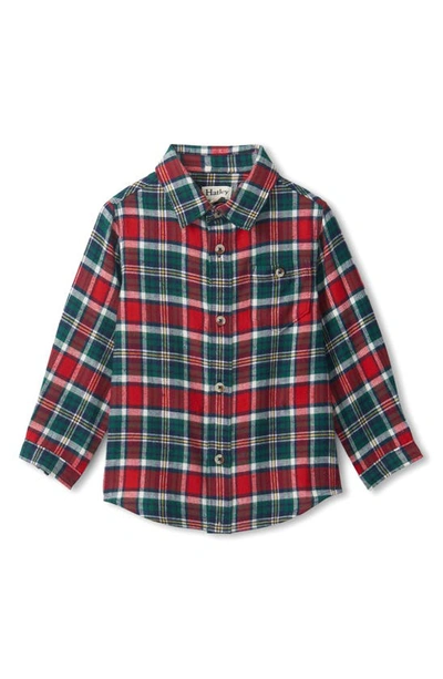 Hatley Babies' Holiday Plaid Cotton Flannel Button-up Shirt In Solstice