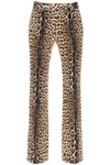 ROBERTO CAVALLI LEOPARD CADY FLARED PANTS