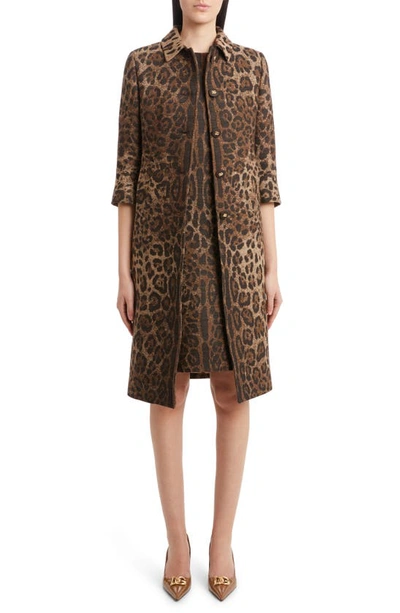 Dolce & Gabbana Dégradé Leopard Print Jacquard Jacket In Print Leo