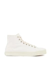 Maison Margiela Mm22 Solid Color Cotton High-top Sneakers In White