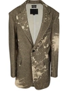 R13 Oversized Ragged Blazer In Brown