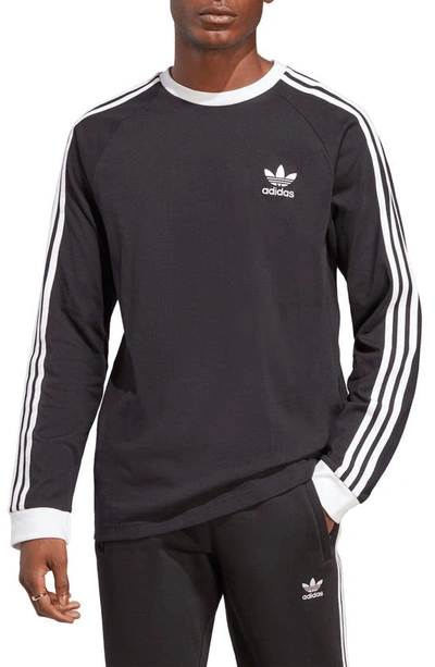 Adidas Originals Black Classics 3 Stripes Long Sleeve T Shirt