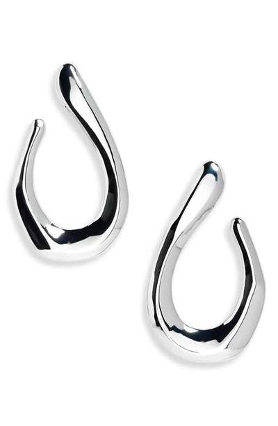 Nordstrom Open Teardrop Stud Earrings In Rhodium