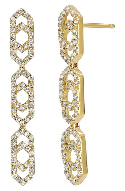 Bony Levy Prism Diamond Linear Drop Earrings In 18k Yellow Gold