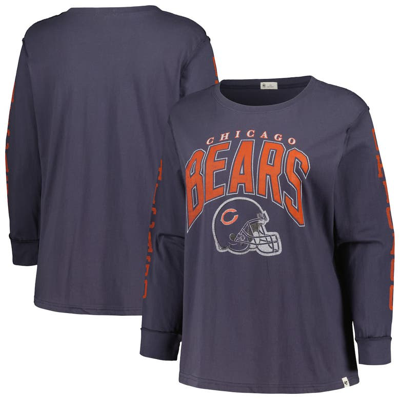 47 ' Navy Chicago Bears Plus Size Honey Cat Soa Long Sleeve T-shirt
