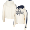 Colosseum Cream Michigan Wolverines Perfect Date Cropped Pullover Hoodie In Cream