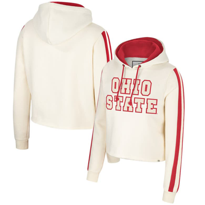 Colosseum Cream Ohio State Buckeyes Perfect Date Cropped Pullover Hoodie