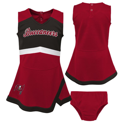 Outerstuff Kids' Girls Preschool Red Tampa Bay Buccaneers Two-piece Cheer Captain Jumper Dress With Bloomers Set