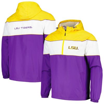 G-iii Sports By Carl Banks Purple Lsu Tigers Center Line Half-zip Raglan Hoodie Jacket