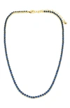 Panacea Crystal Tennis Necklace In Blue